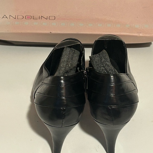 Black Leather Heeled Boots - Picture 4 of 5